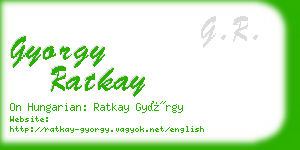 gyorgy ratkay business card